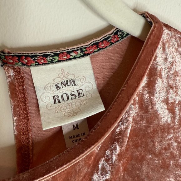 Knox Rose Sleeveless Velvet/Velour Fairycore Romantic Top Women's Medium - Picture 3 of 5